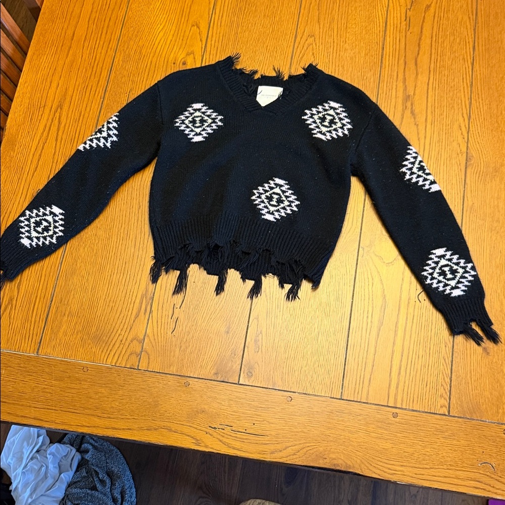 Marshalls Black and White Patterned Sweater